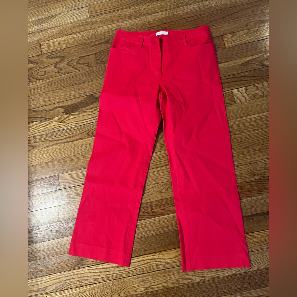 A.L.C. Bright Red Cropped Straight-Leg Capris